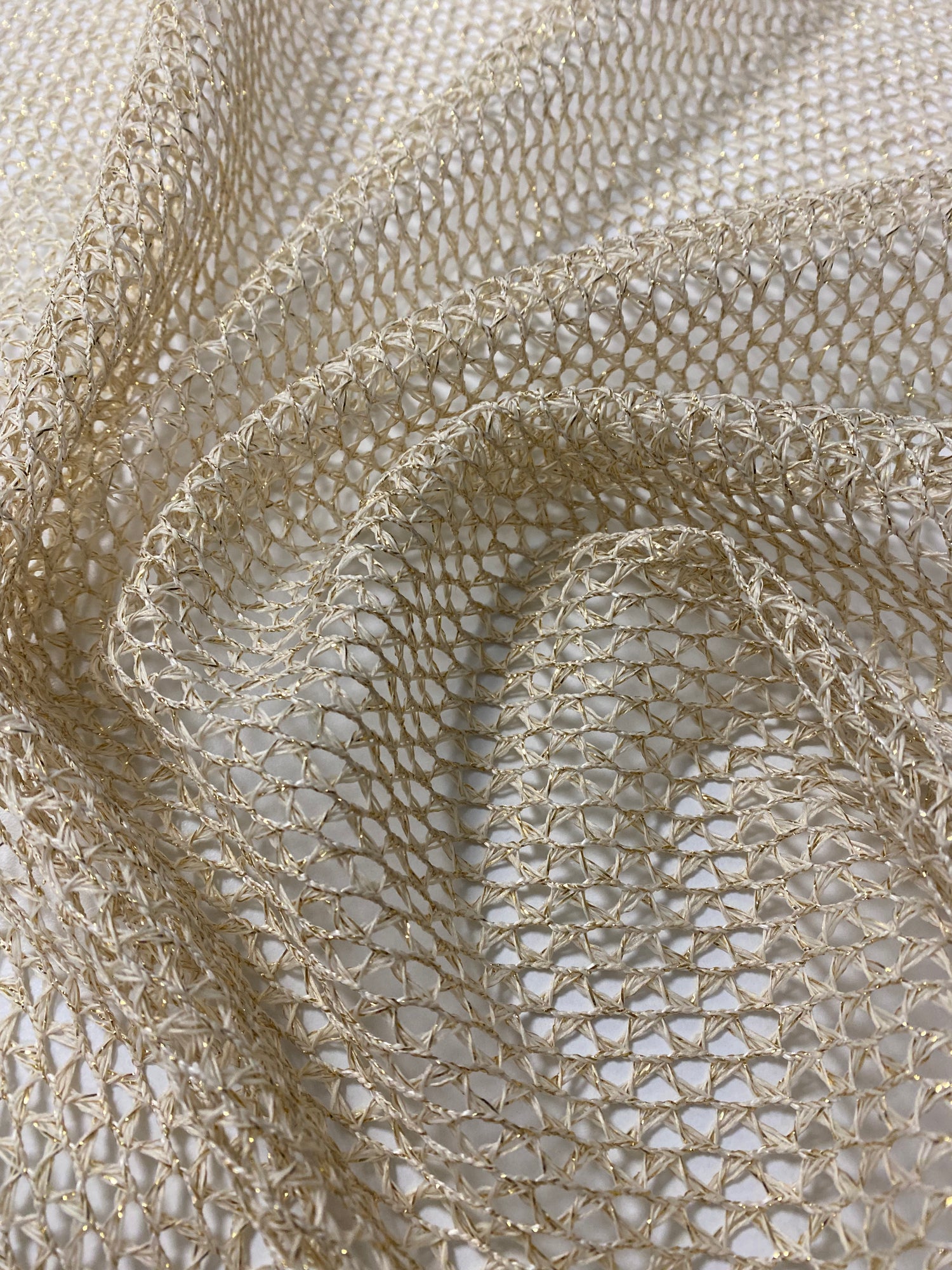 Gold Fishnet Mesh Fabric by the Metre – Sparkly Dressmaking Material