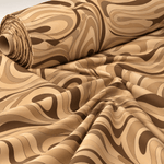 Abstract Beige Marble Swirl Fabric by the Metre - Whotex Fabrics London