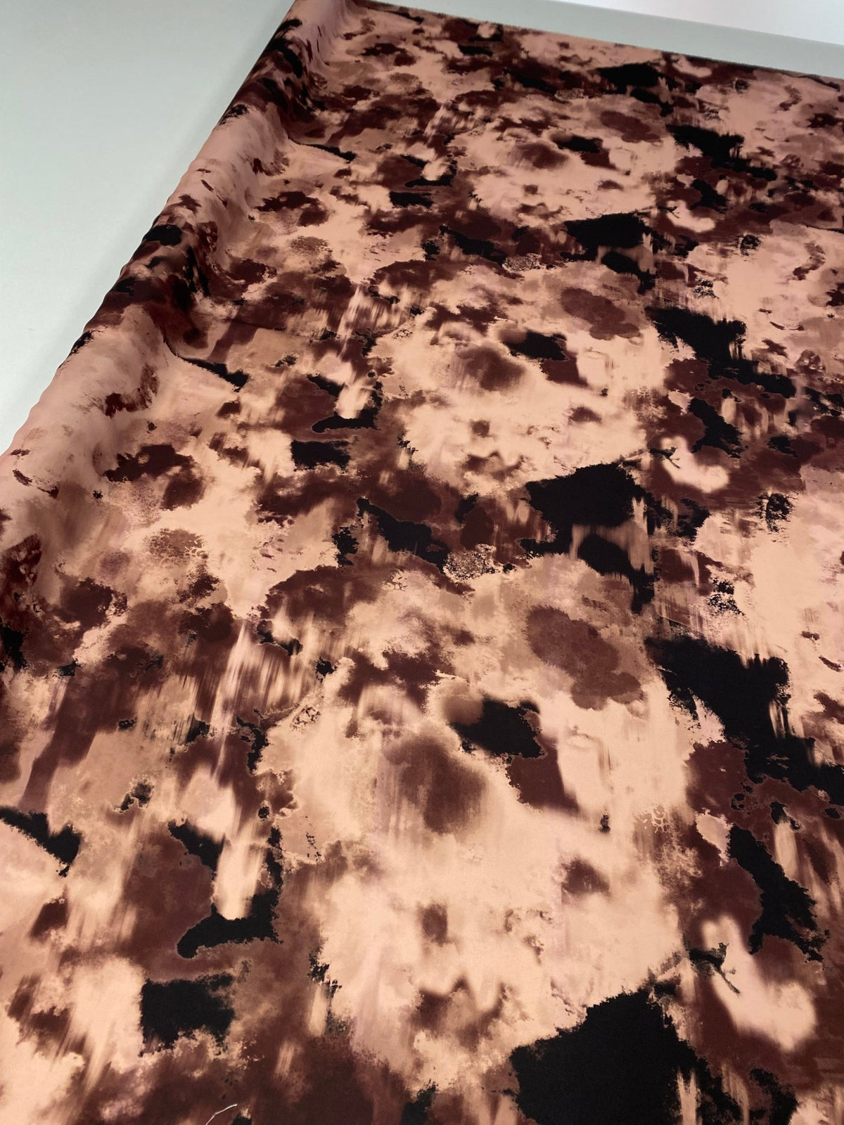 Abstract Brown & Black Crepe Fabric by the Metre – Dress Material - Whotex Online Fabric Store