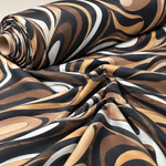 Abstract Earth Tone Swirl Fabric by the Metre - Whotex Fabrics London