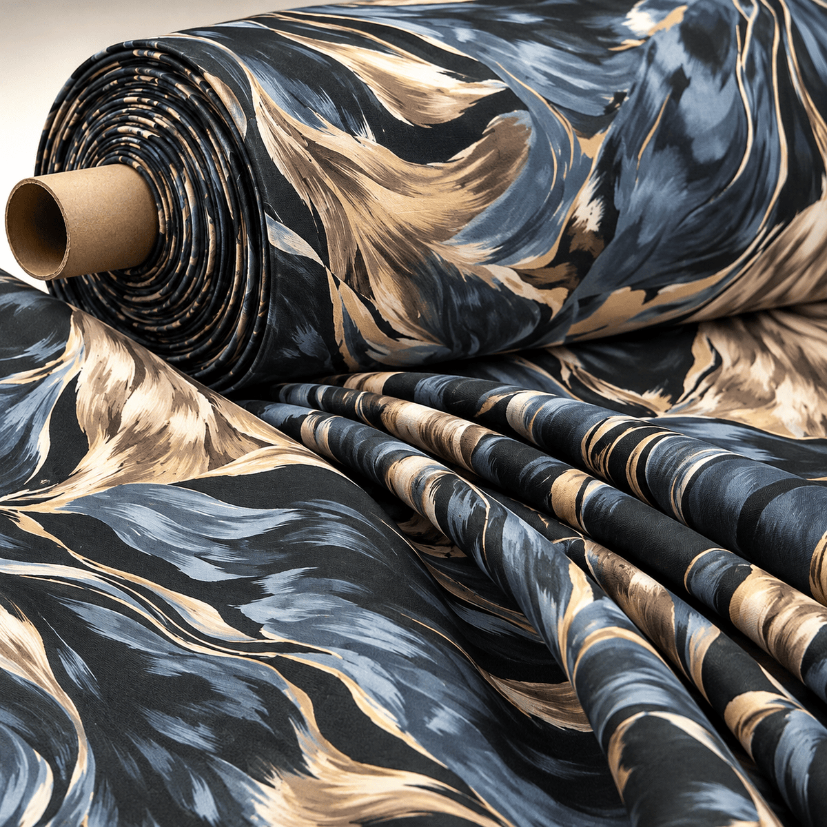 Abstract Feather Pattern Fabric by the Metre - Whotex Fabrics London
