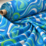 Abstract Wave Lycra Stretch Fabric by the Metre - Whotex Fabrics London