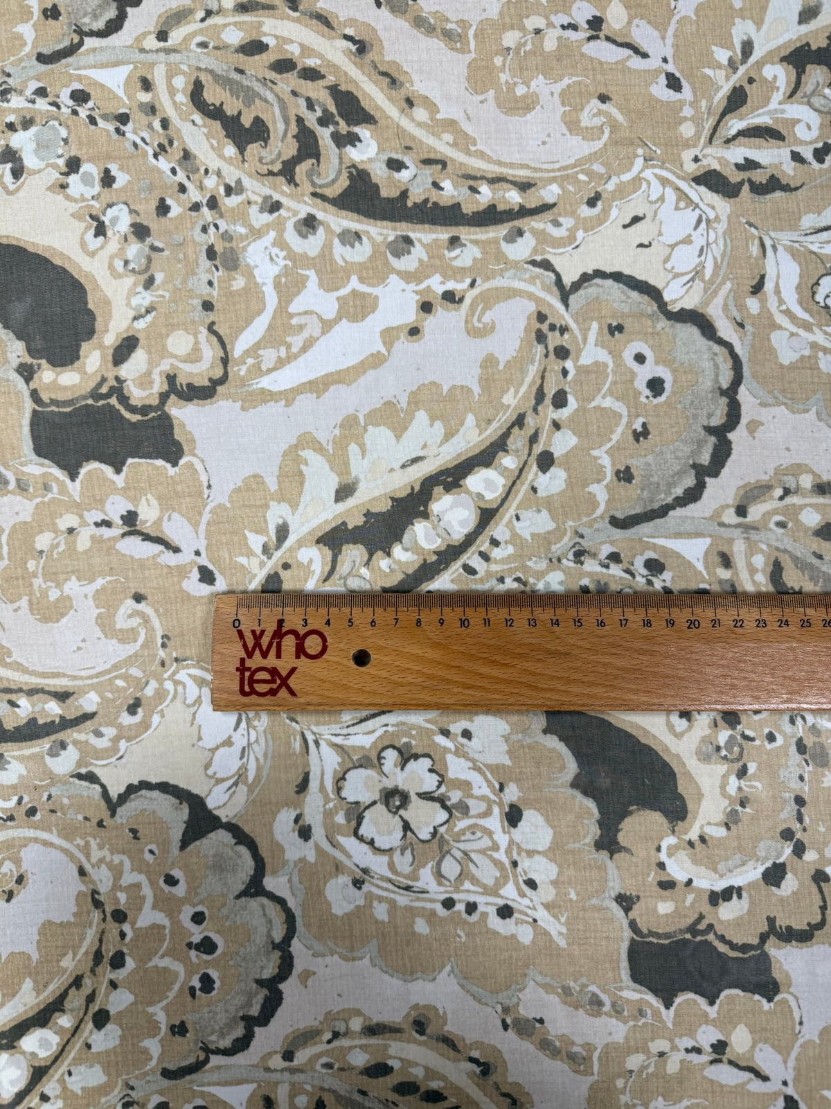 Beige Paisley Pattern Fabric – Elegant Dress & Craft Textile - Whotex Fabrics London