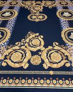 Black Baroque Gold Crepe Fabric by the Metre - Whotex Fabrics London