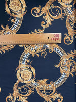 Black & Gold Baroque Crepe Fabric by the Metre – Luxury Style - Whotex Fabrics London