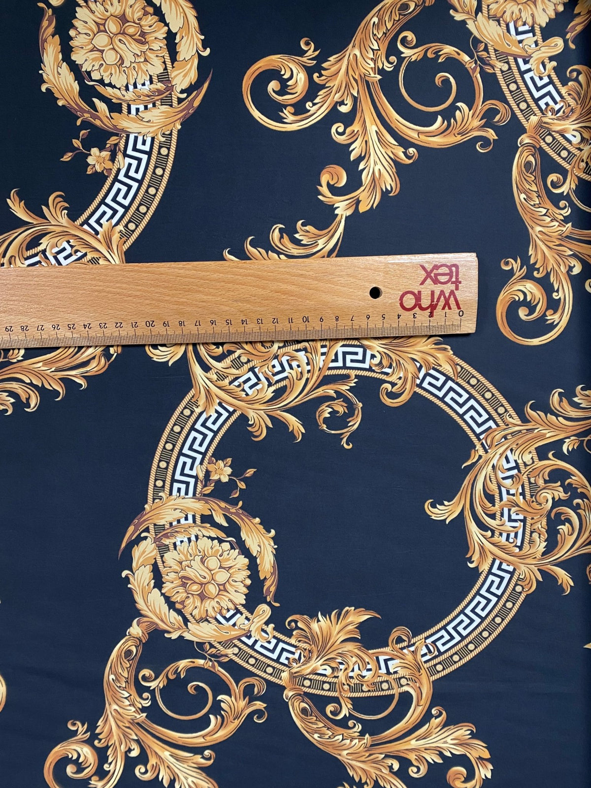 Black & Gold Baroque Crepe Fabric by the Metre – Luxury Style - Whotex Fabrics London