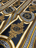 Black & Gold Upholstery Fabric – Baroque Pattern by the Metre - Whotex Fabrics London