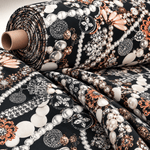 Black Jewellery Fabric with Pearl Pattern for Elegant Accessories Sold by Metre - Whotex Fabrics London