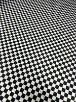 Black White Checkerboard Fabric by the Metre - Whotex Fabrics London