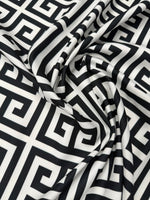Black White Geometric Upholstery Fabric by the Metre - Whotex Fabrics London