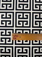 Black White Geometric Upholstery Fabric by the Metre - Whotex Fabrics London
