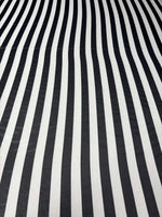 Black & White Stripe Chiffon Fabric by the Metre - Whotex Fabrics London