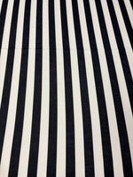 Black & White Stripe Linen Fabric by the Metre - Whotex Fabrics London