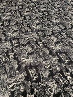Black Wild Forest Pattern Fabric – Available in Satin, Crepe, Spandex & Chiffon | By Metre - Whotex Online Fabric Store