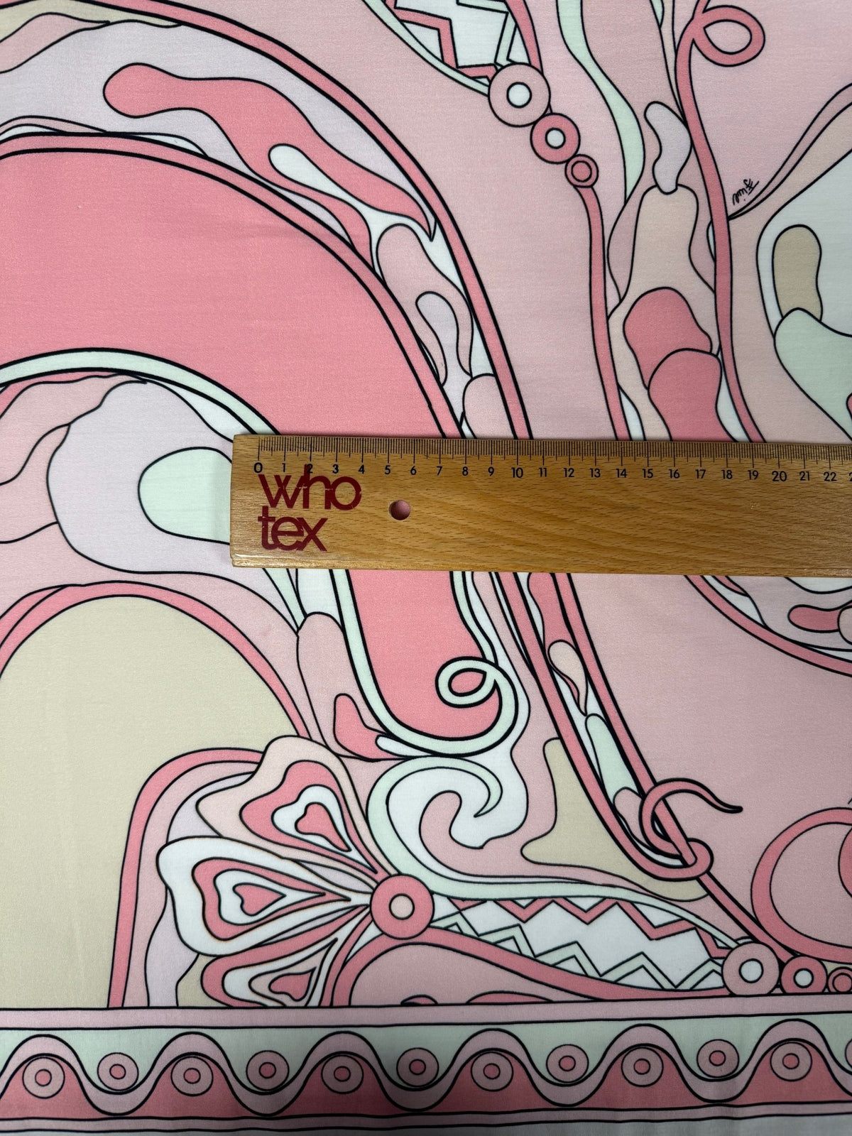 Blush Pink Psychedelic Swirl Organic Cotton Poplin Fabric by the Metre - Whotex Fabrics London