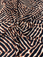 Brown and Black Animal Stretch Scuba Fabric by the Metre - Whotex Fabrics London