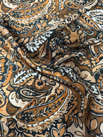 Brown & Beige Paisley Print Fabric by the Metre | Dressmaking - Whotex Fabrics London