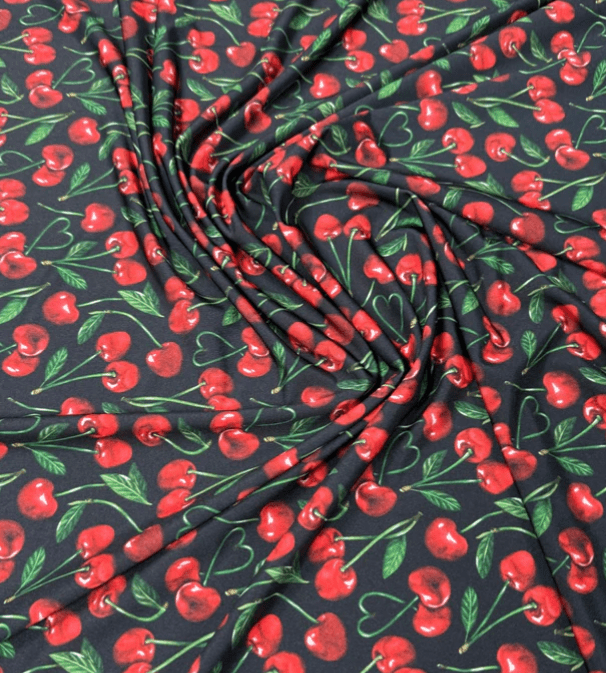 Cherry Print Fabric by the Metre - Whotex Fabrics London