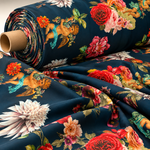 Cherub Floral Crepe Fabric by the Metre - Whotex Fabrics London