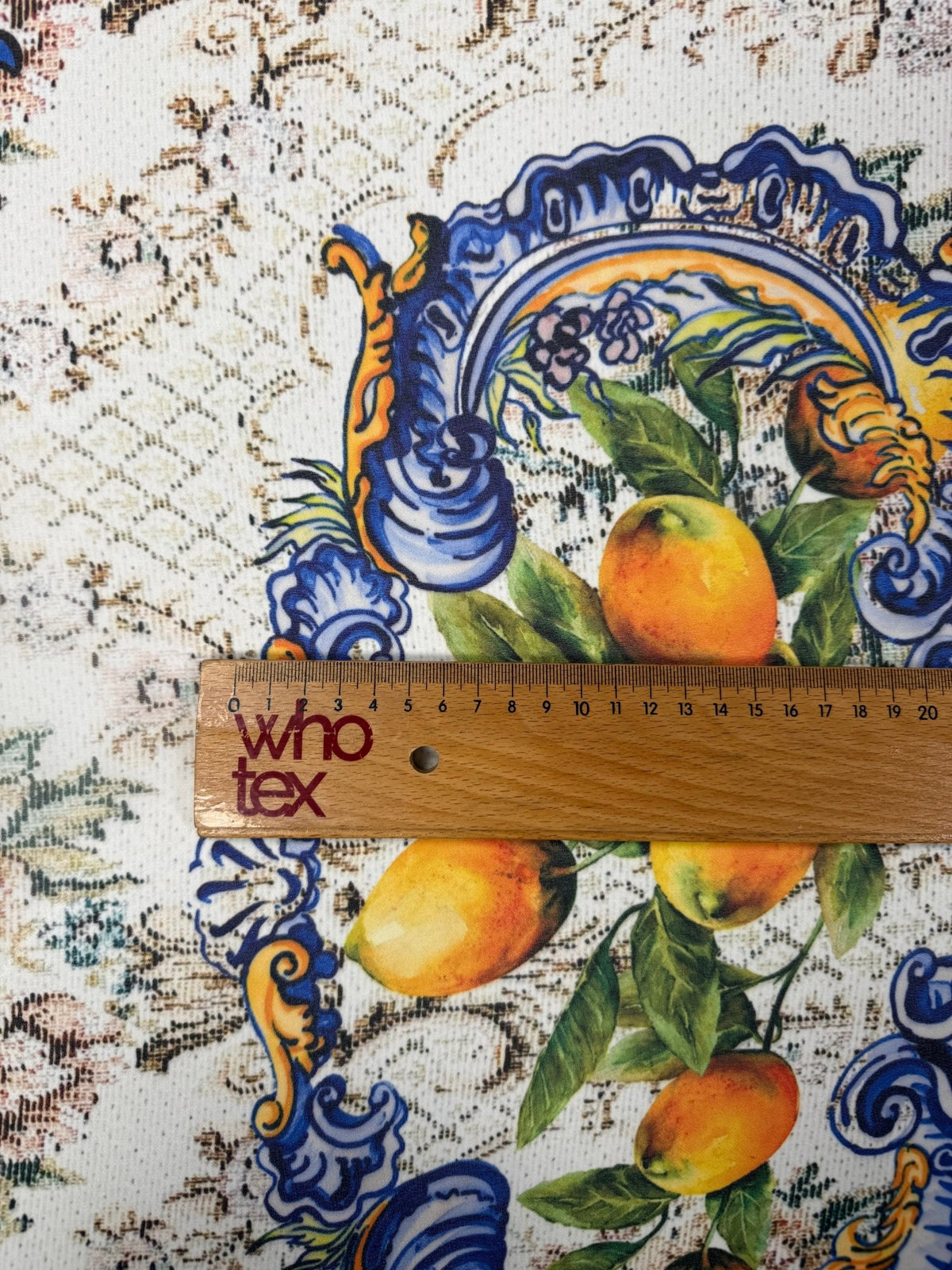 Citrus Baroque Poly Silk Chiffon Fabric by the Metre - Whotex Fabrics London