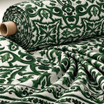 Classic Green Ornamental Upholstery Fabric by the Metre - Whotex Fabrics London