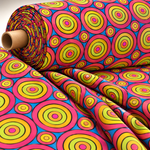 Colorful Geometric Circles Print Fabric by Metre - Whotex Fabrics London