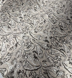 Elegant Silver Paisley Fabric by the Metre - Whotex Fabrics London