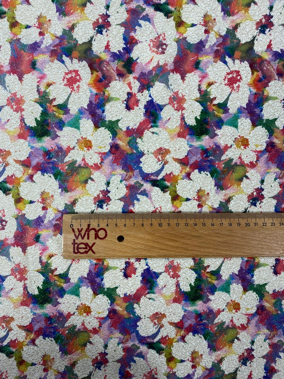 Floral Lurex Fabric by the Metre - Whotex Fabrics London