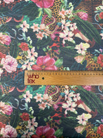 Floral Tropical Print Chiffon Fabric by the Metre - Whotex Fabrics London