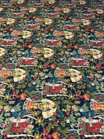 Frida Kahlo Tropical Black Background Fabric by the Metre - Whotex Fabrics London