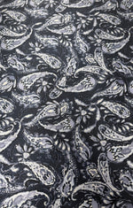 Grey Paisley Fabric by the Metre for Dressmaking - Whotex Fabrics London