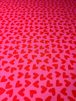 Heart Print Linen Fabric by the Metre - Whotex Fabrics London
