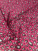 Hot Pink Leopard Print Fabric – Bold Animal Pattern by Metre - Whotex Fabrics London