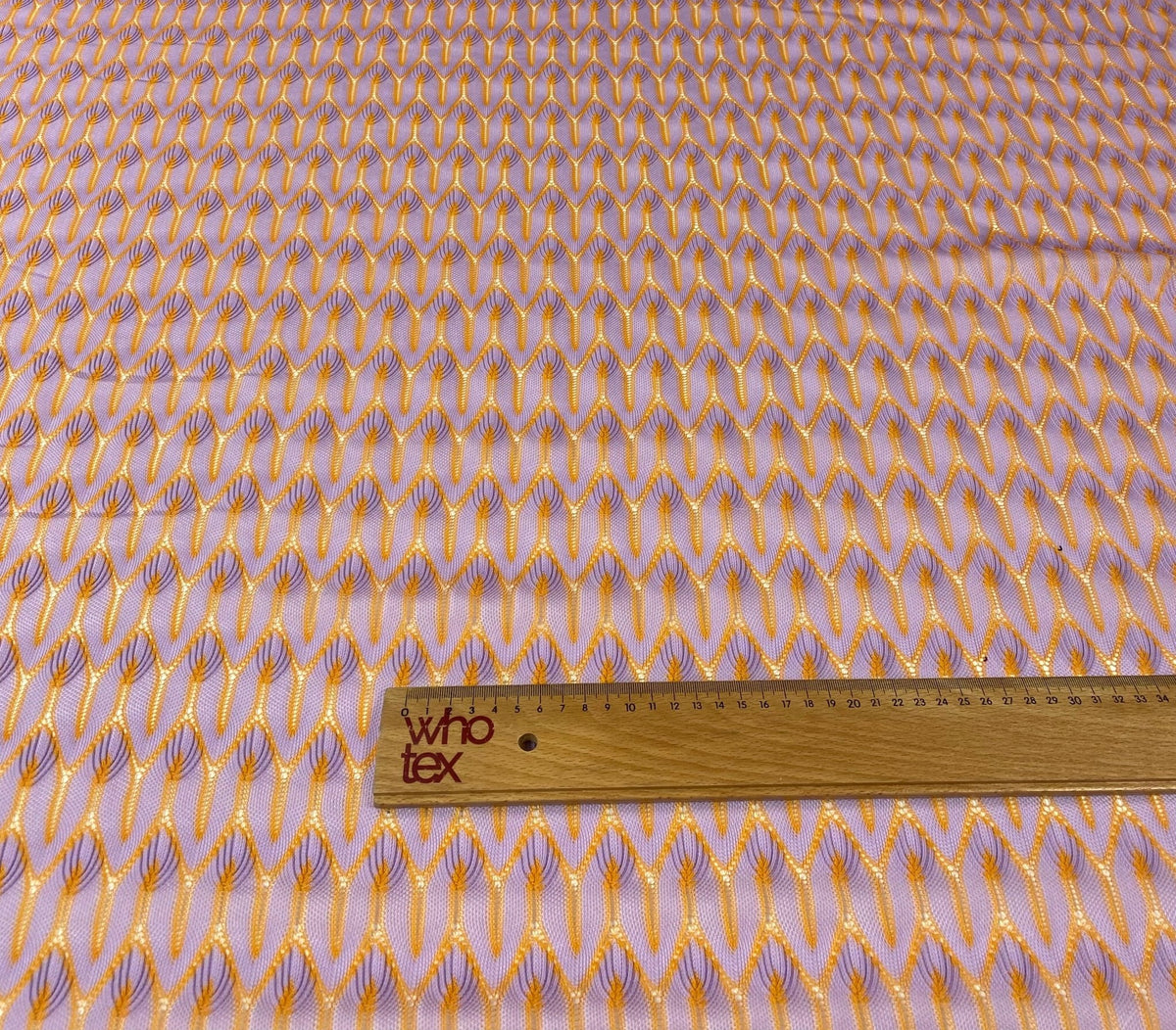 Lilac Abstract Mesh Knit Fabric with Metallic Detail by the Metre - Whotex Fabrics London