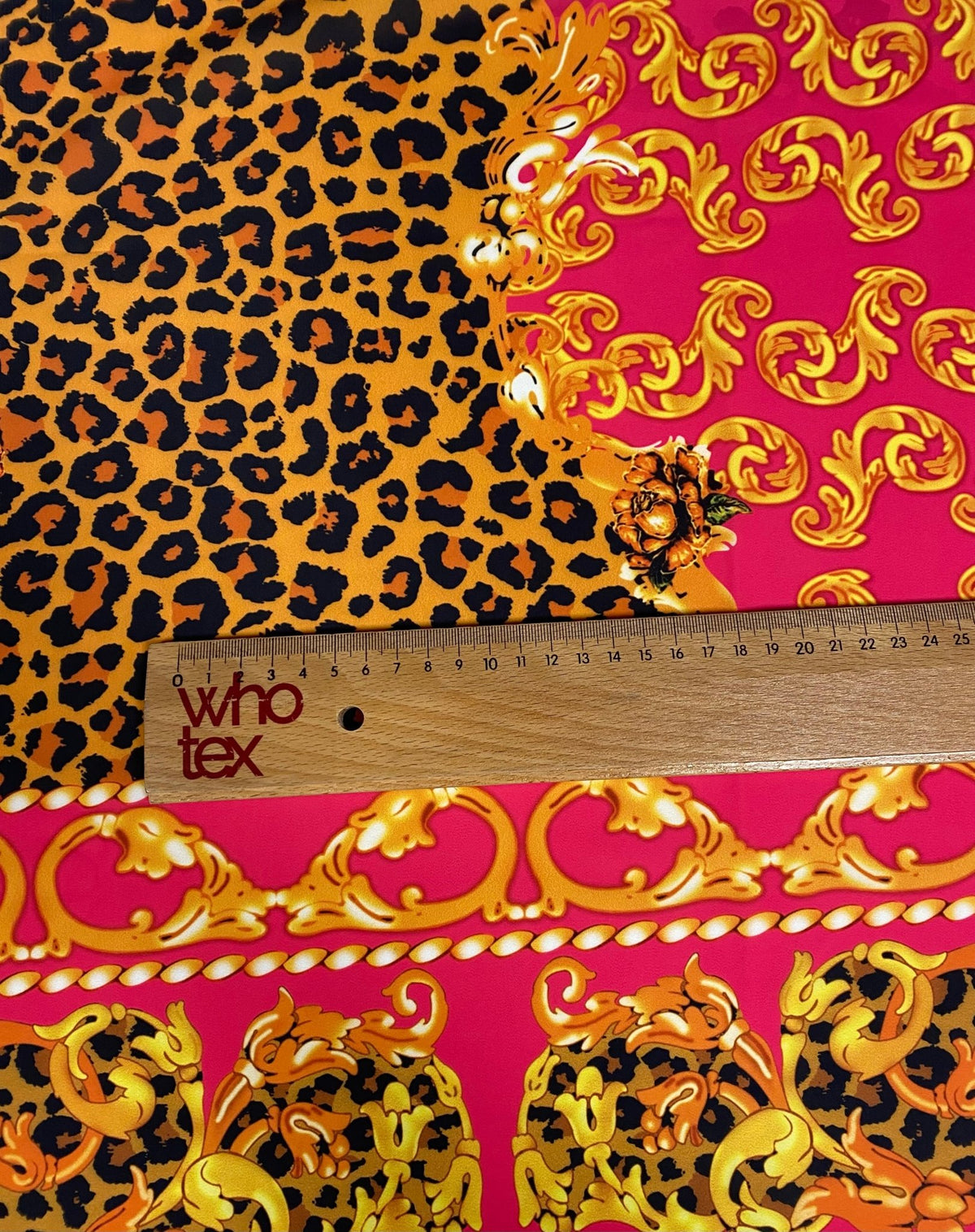 Luxury Baroque Leopard Print Fabric by the Metre - Whotex Fabrics London