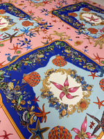 Luxury Crepe Fabric by the Metre – Starfish & Seashell Print - Whotex Online Fabric Store