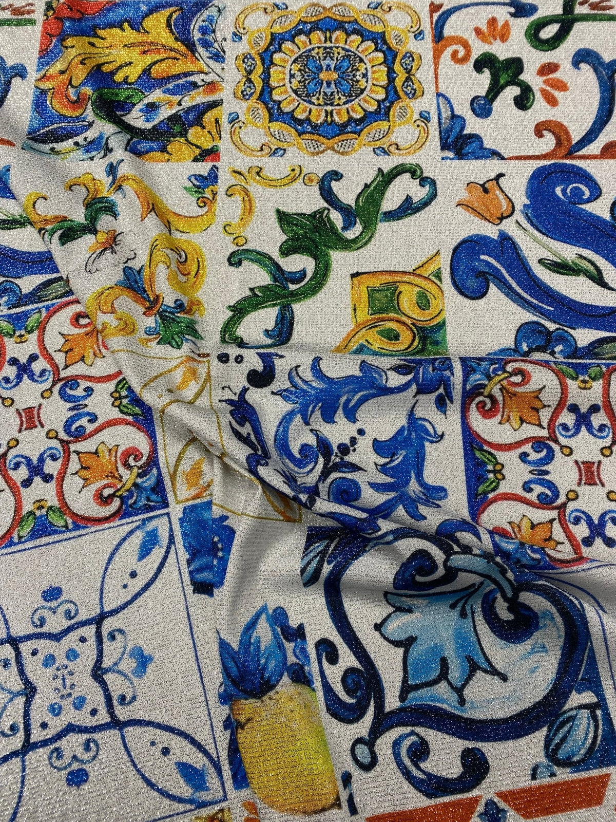 Majolica Pattern Fabric By Metre - Whotex Fabrics London