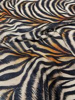 Metallic Zebra Print Lurex Fabric by the Metre - Whotex Fabrics London