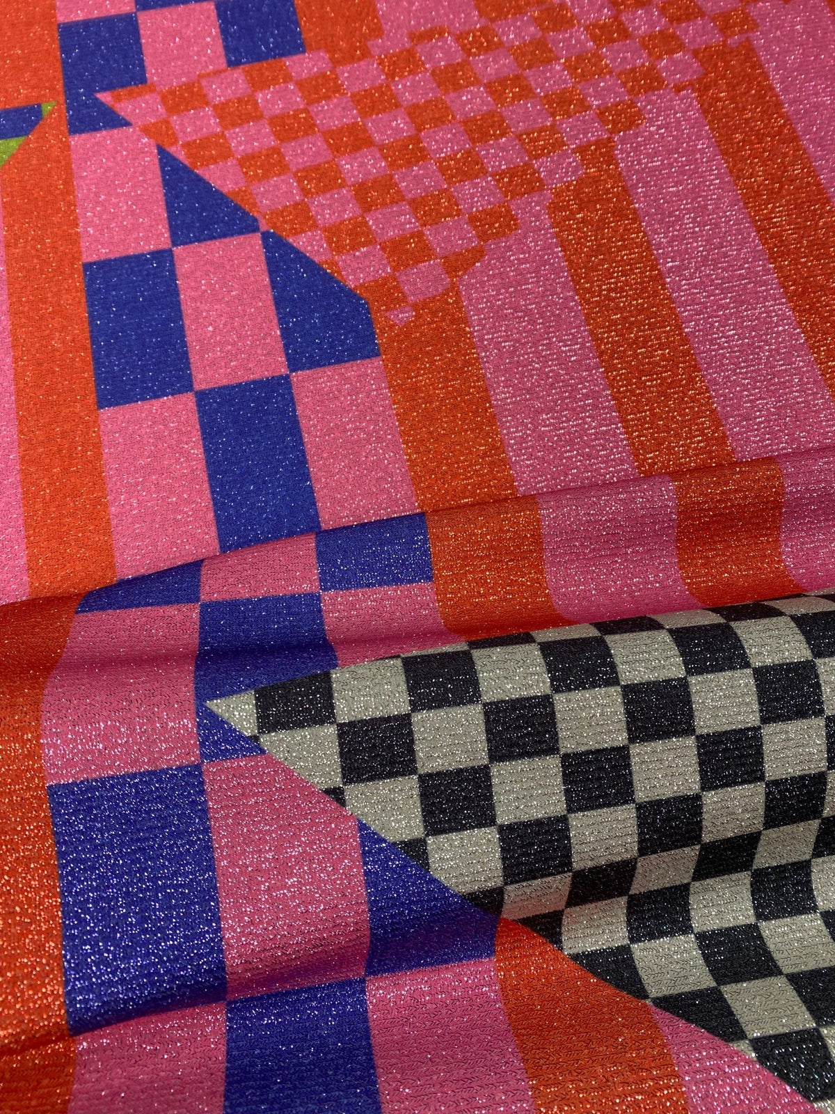 Multicolor Abstract Geometric Fabric Sold by Metre - Whotex Fabrics London
