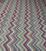 Multicolour Zigzag Print Chiffon Fabric by the Metre - Whotex Fabrics London