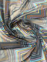 Multicolour Zigzag Print Fabric – Soft Drape Material - Whotex Fabrics London