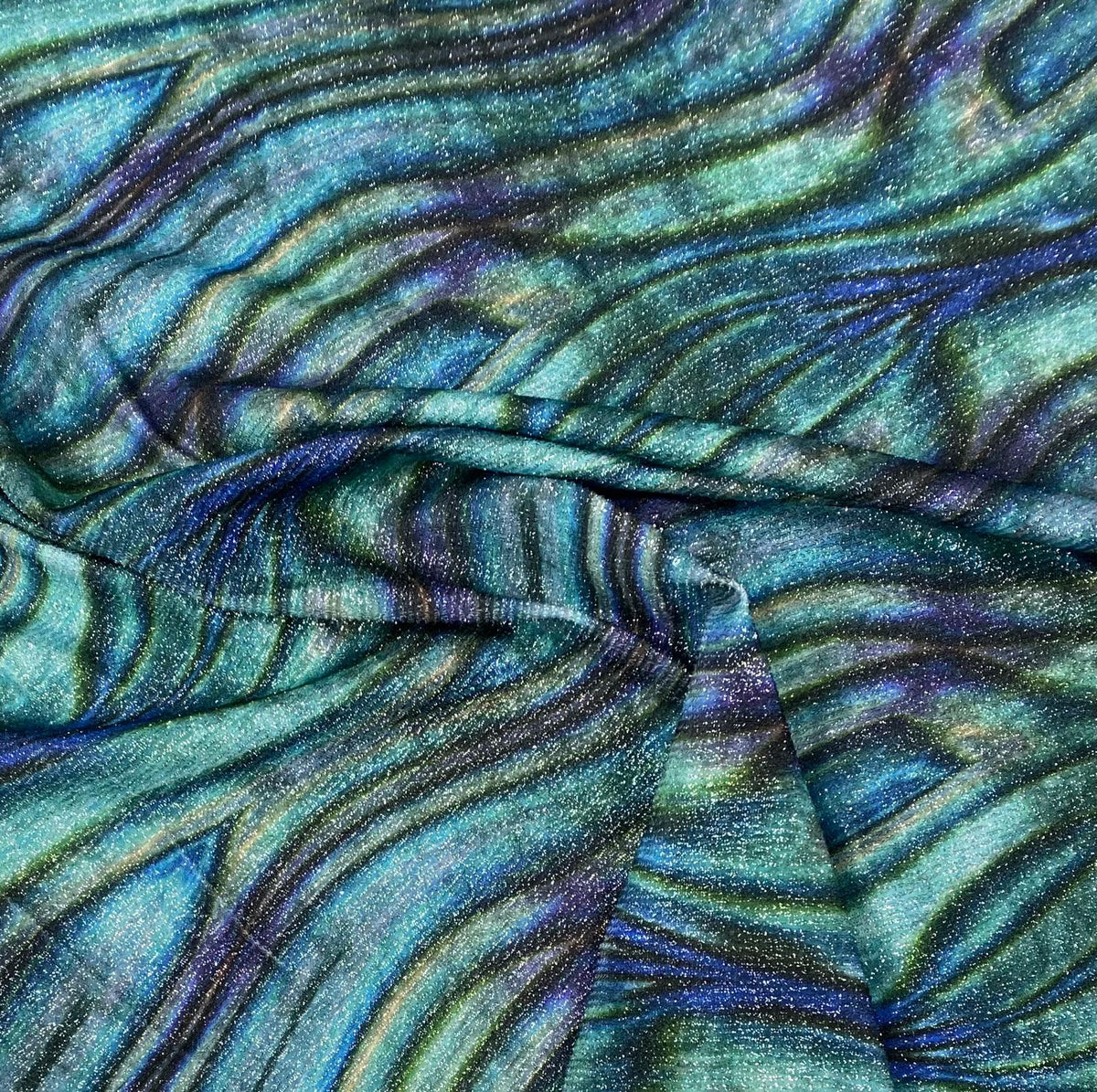 Ocean Ripple Shimmer Lurex Fabric by the Metre - Whotex Fabrics London