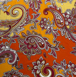 Orange & Pink Paisley Fabric by the Metre – Vibrant Design - Whotex Fabrics London