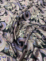 Paisley Print Satin Fabric by the Metre - Whotex Fabrics London
