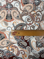 Paisley Satin Fabric by the Metre - Whotex Fabrics London