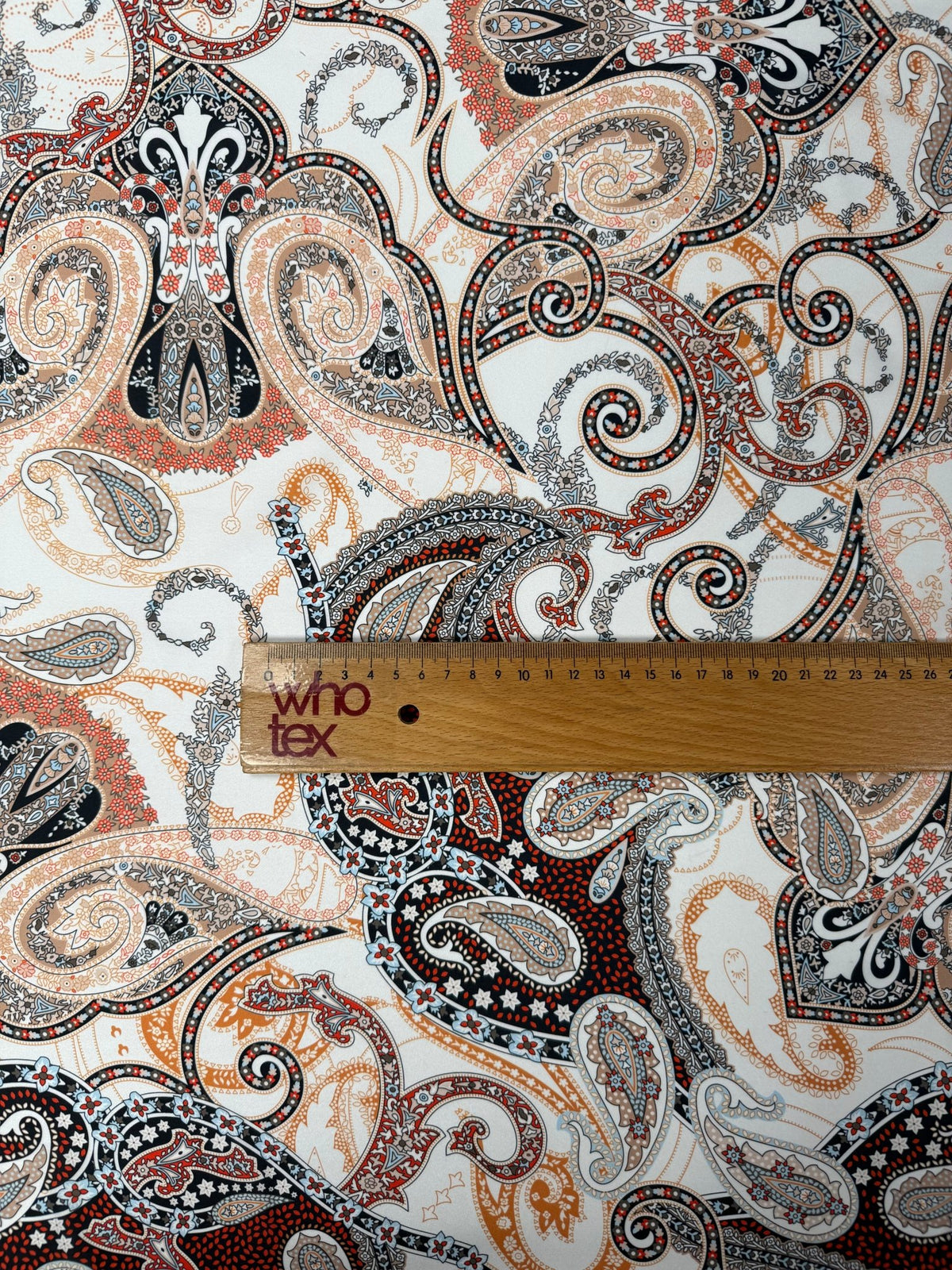 Paisley Satin Fabric by the Metre - Whotex Fabrics London