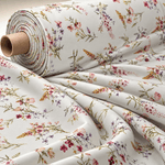 Pastel Floral Fabric – Soft Pink & Purple Blossoms - Whotex Fabrics London