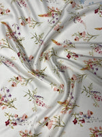 Pastel Floral Fabric – Soft Pink & Purple Blossoms - Whotex Fabrics London