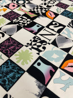Pop Art Checkered Crepe Fabric by the Metre – Retro Fashion Style - Whotex Online Fabric Store