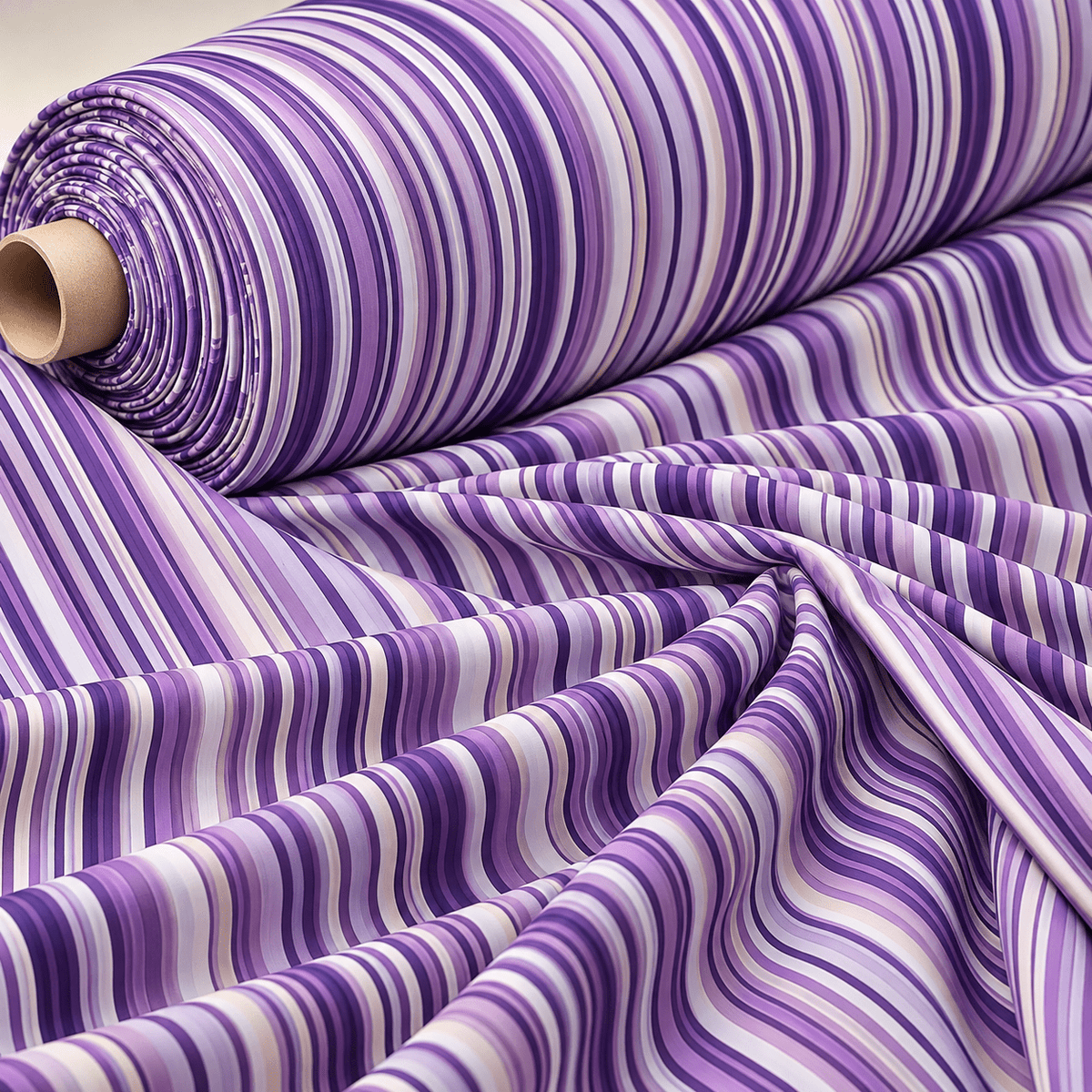 Purple Metallic Striped Fabric by the Metre - Whotex Fabrics London